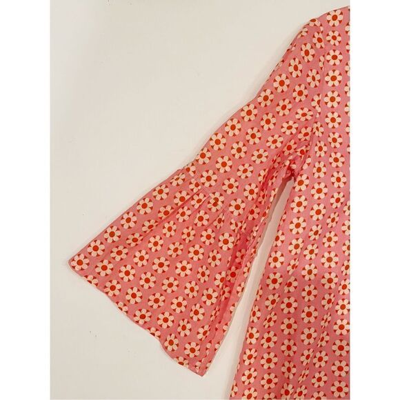 Victoria Dunn Shirt Dress Size XS Orange Floral - Picture 6 of 7